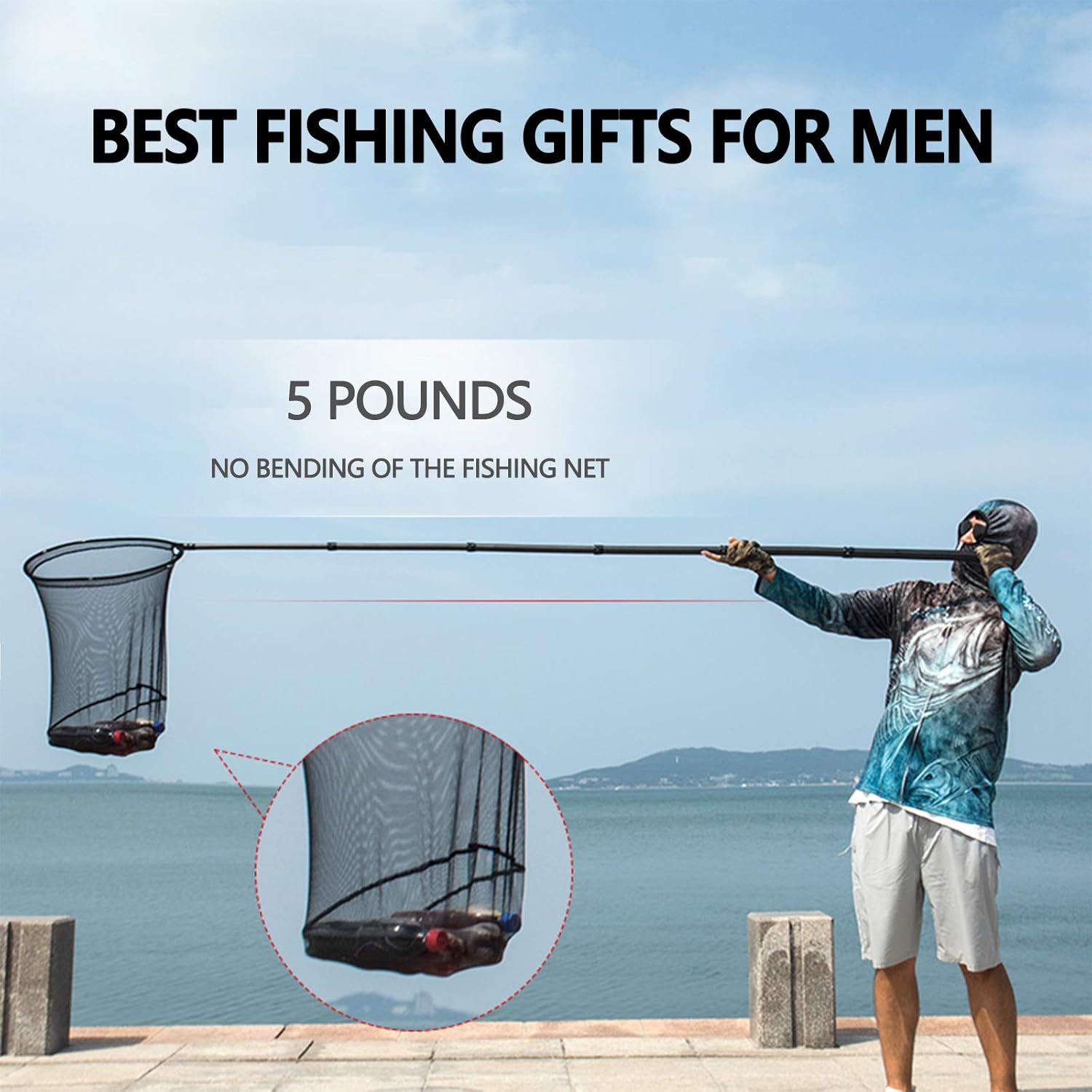 Long Fishing Net Telescoping Handle, Carbon Fiber Fish Net, Portable Landing Net Long Handle, 9ft/11.15ft Fishing Gear Equipment, Rubber Coated Netting, Holds up to 20lbs - Image 7